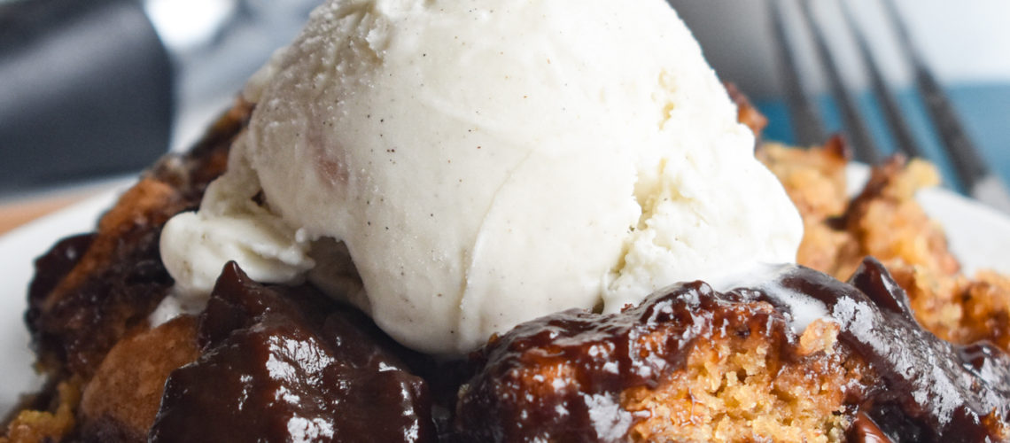 Cookie Cobbler with Ice Cream on top