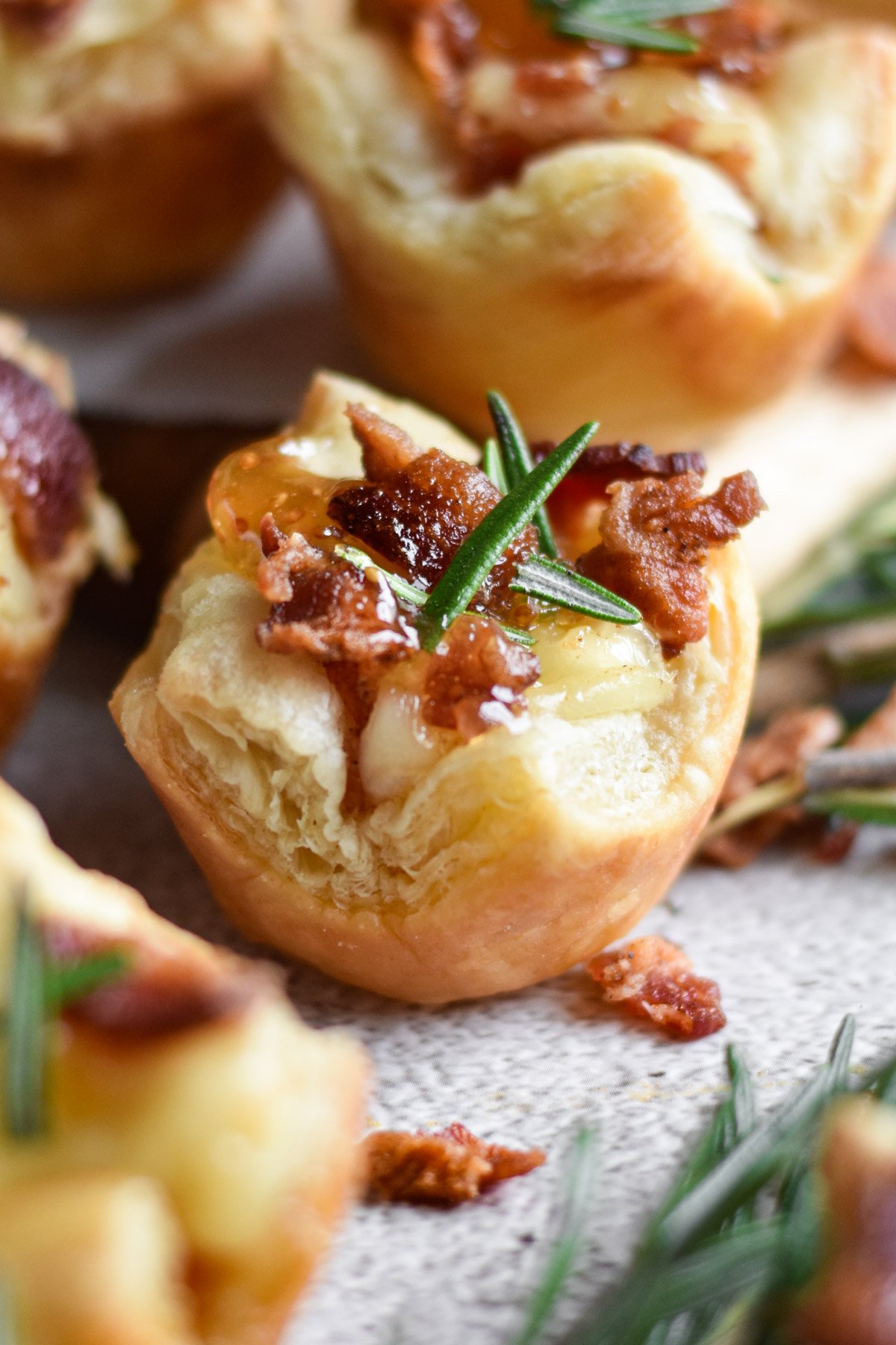 Puff Pastry Brie & Bacon Bites