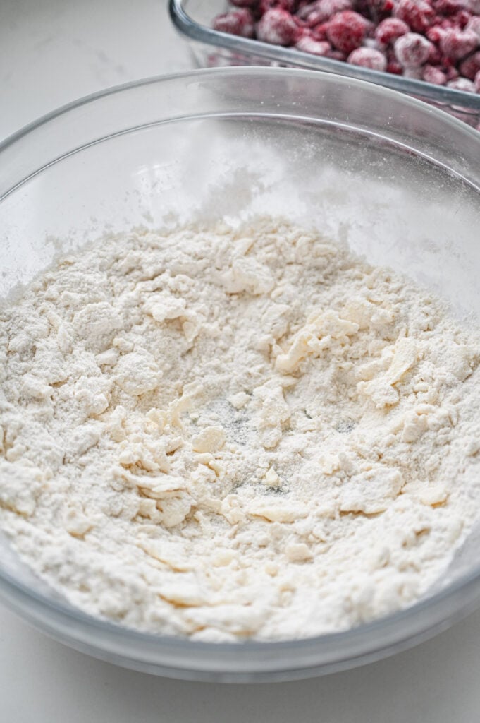 A biscuit-y cobbler topping in the making.