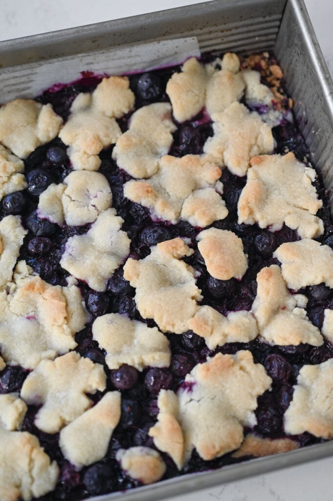 Baked blueberry bars.