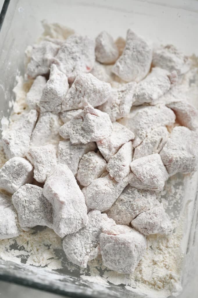 Small pork pieces coated in breading.