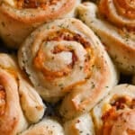 Overhead shot of bacon cheddar rolls.